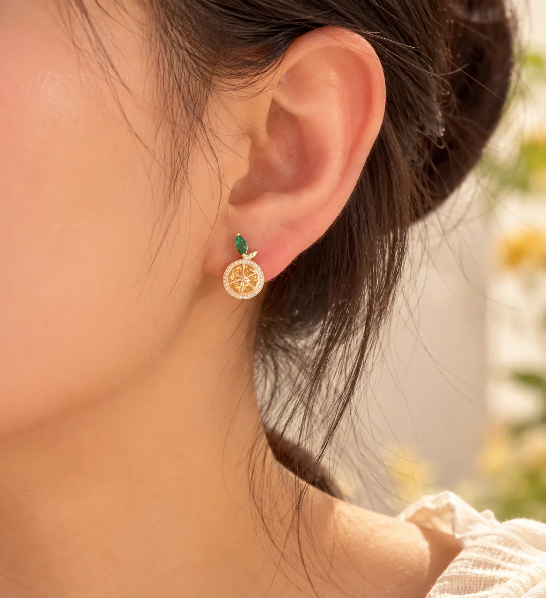 Limoncello Sparkle Lemon Stud Earrings